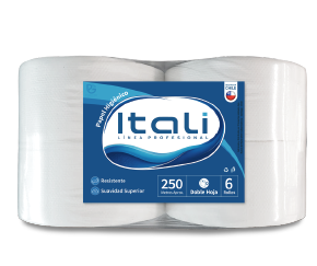 Toallas de Papel Itali 250 metros, 6 rollos